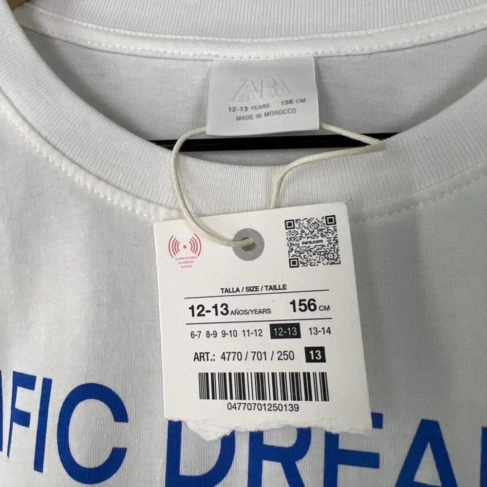 Zara Kids Pacific Dreamland San Clemente California Graphic T-Shirt White 12-13